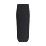 The Row Black Wool Long Skirt