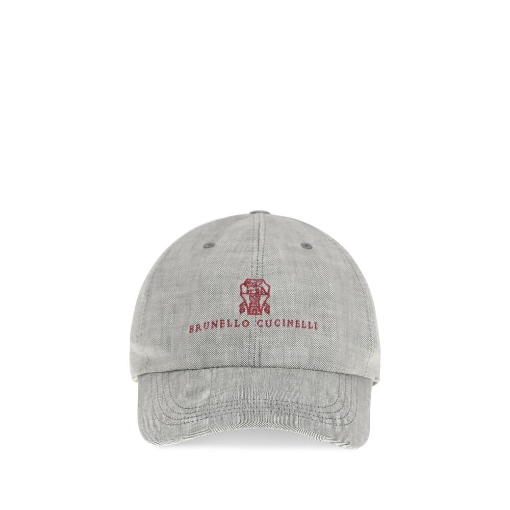 10462540.jpeg Brunello Cucinelli Gray Linen Cap (Baseball Hat) - Image 1