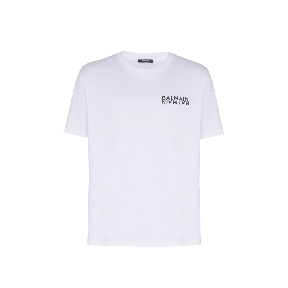 10464148.jpeg Balmain White Cotton T-Shirt - Image 1