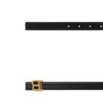 Balmain Black Leather Regular Belt - Image 2