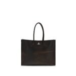 Geantă Vivienne Westwood Troy Tote Brown din Piele