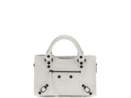 Balenciaga White Calf Leather Bos Taurus Handbag