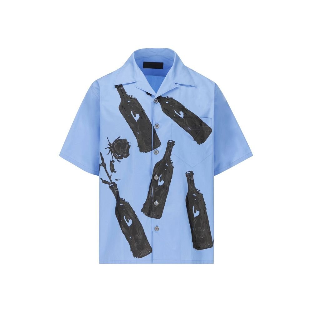 10467148.jpeg Prada Blue Cotton Pattern Shirt - Image 1