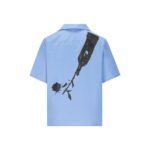 Prada Blue Cotton Pattern Shirt - Image 2