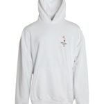 Balenciaga White Cotton Logo Hooded Pullover Sweatshirt Sweater