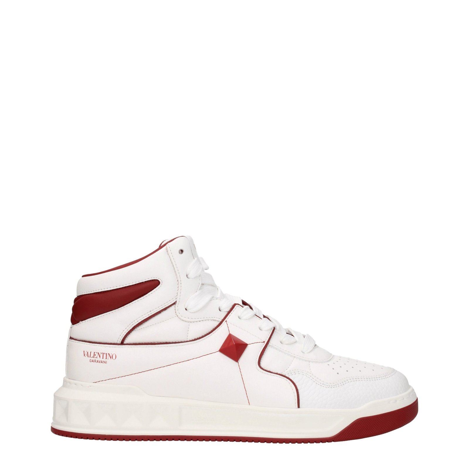 8335970.jpeg Valentino Garavani White Leather High Top Sneakers - Image 1
