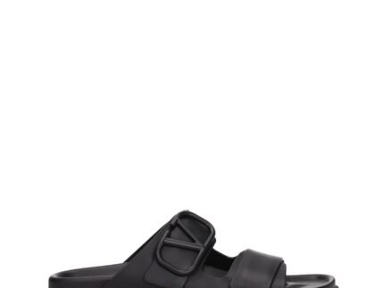Valentino Garavani Black Leather Slippers