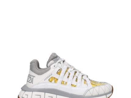 Versace White Fabric Athletic Sneakers