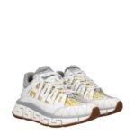 Versace White Fabric Athletic Sneakers - Image 2