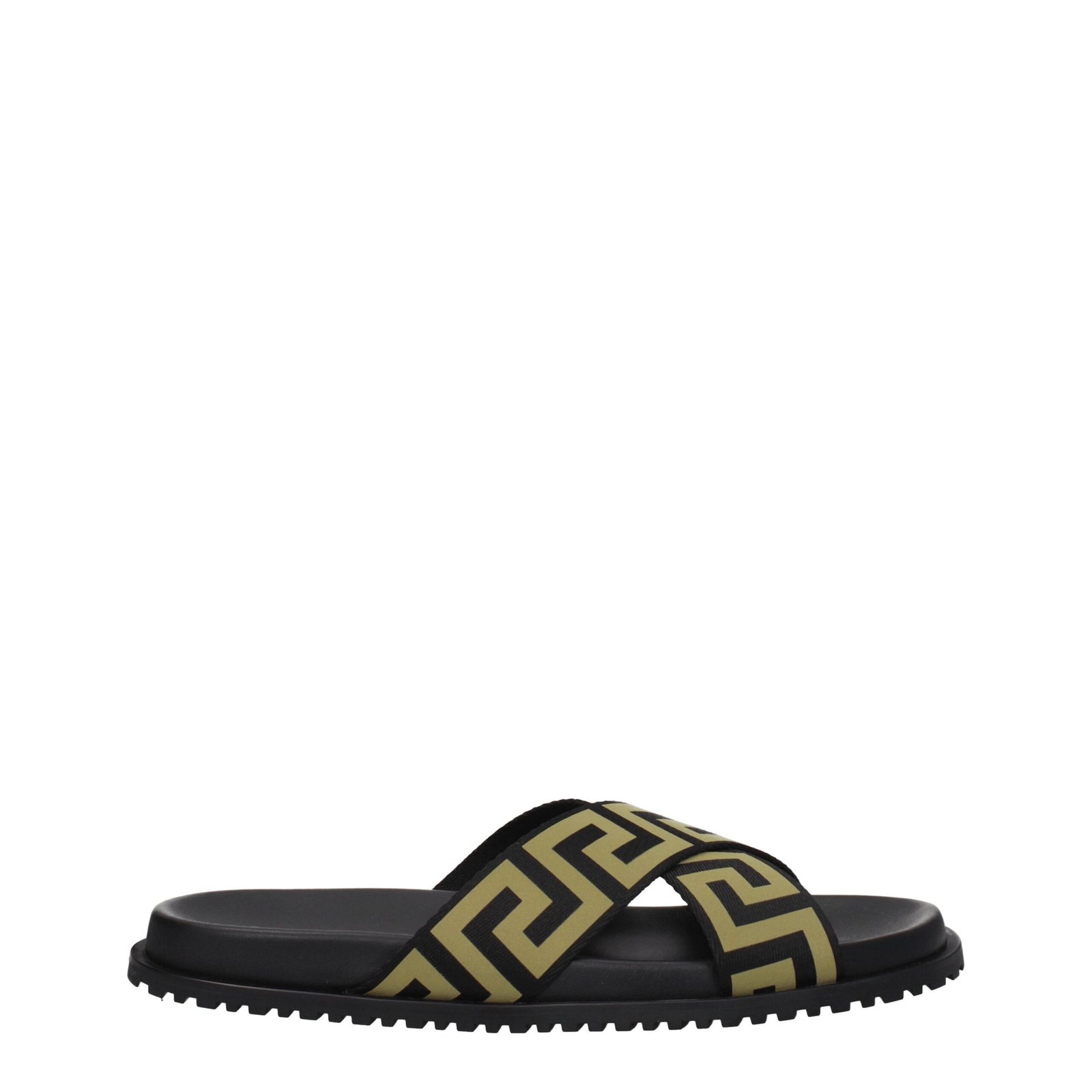 8338036.jpeg Versace Black Fabric Slippers - Image 1