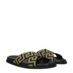 Versace Black Fabric Slippers - Image 2