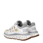 Versace White Fabric Athletic Sneakers - Image 4