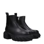 Off-White Black Leather Ankle Boots - Image 2