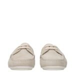 Prada Gray Leather Slip-On Loafers - Image 3