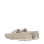 Prada Gray Leather Slip-On Loafers - Image 4