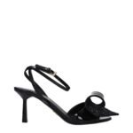 Prada Black Leather Stiletto Heel Sandals