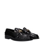 Versace Black Leather Slip-On Loafers - Image 2