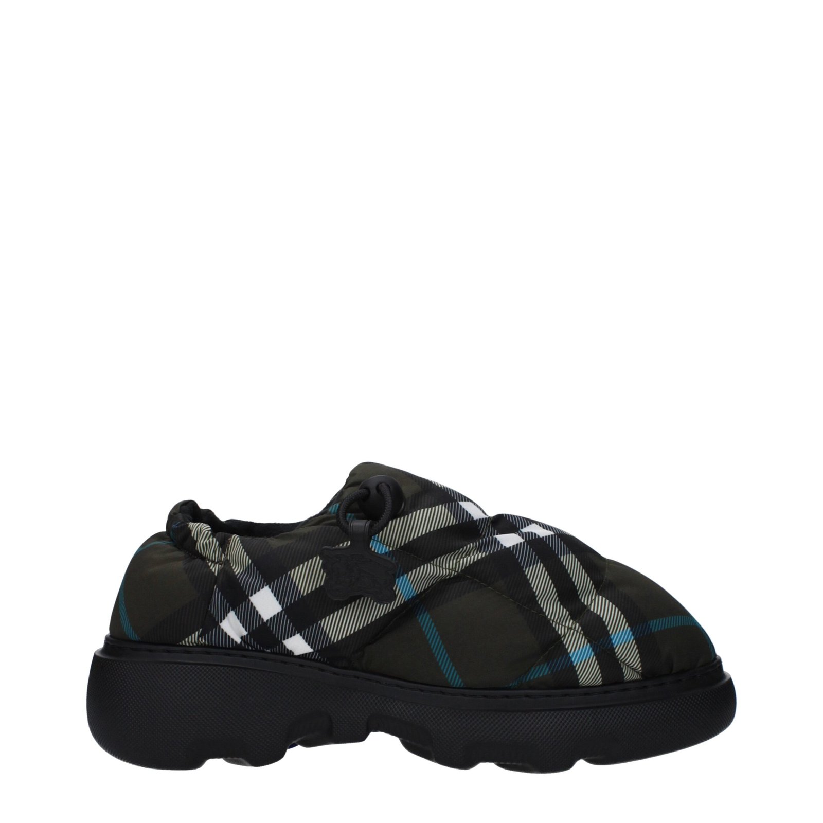 8341431-1.jpeg Burberry Green Fabric Slip-On Loafers - Image 1