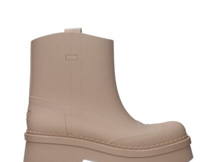 Chloé Pink Cotton Ankle Boots