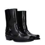 Valentino Garavani Black Leather Ankle Boots - Image 2