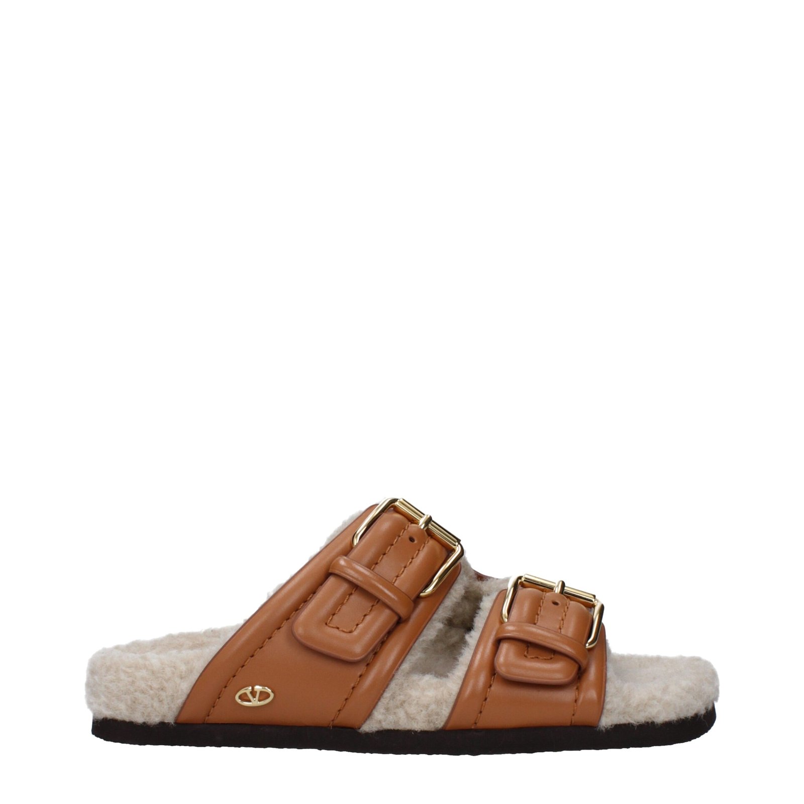 8341509-1.jpeg Valentino Garavani Brown Leather Slippers - Image 1