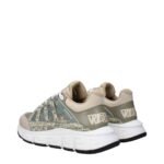 Versace Green Fabric Low Top Sneakers - Image 4