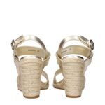 Prada Gold Leather Wedge Sandals - Image 5