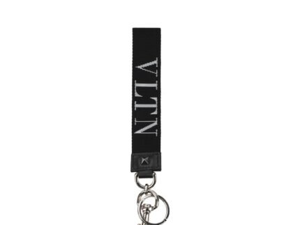 Valentino Garavani Black Fabric Keychain