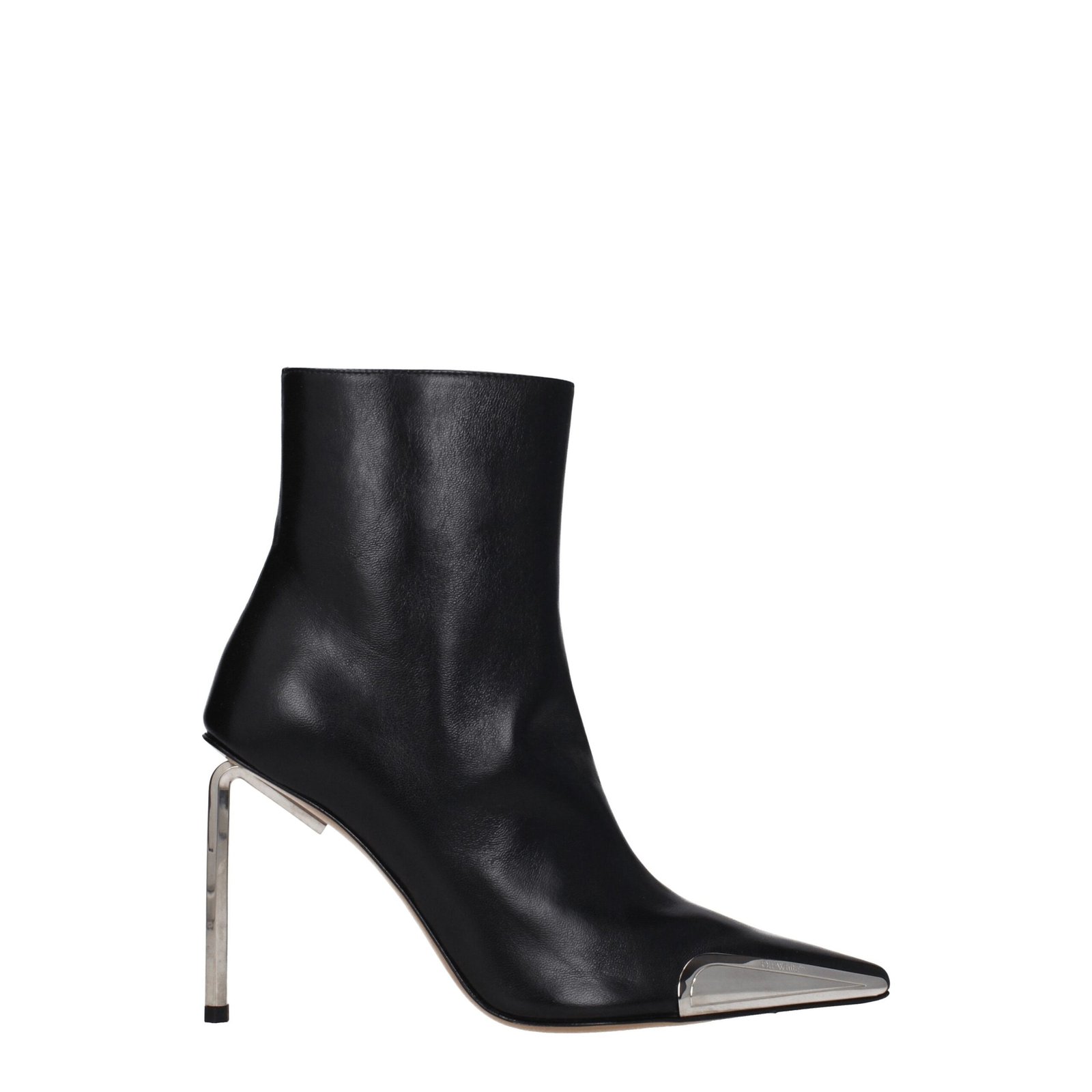 8531568.jpeg Off-White Black Leather Ankle Boots - Image 1