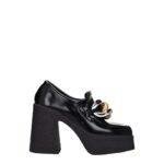 Stella McCartney Black Leather Platform Loafers