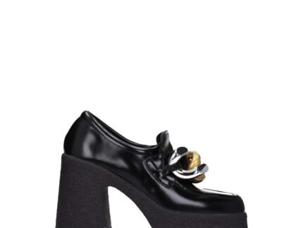 Stella McCartney Black Leather Platform Loafers