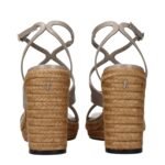 Jimmy Choo Gray Leather Wedge Sandals - Image 5