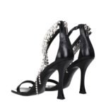 Jimmy Choo Black Leather Stiletto Heel Sandals - Image 4