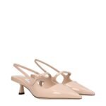 Jimmy Choo Pink Leather Mid Heel Pumps - Image 2