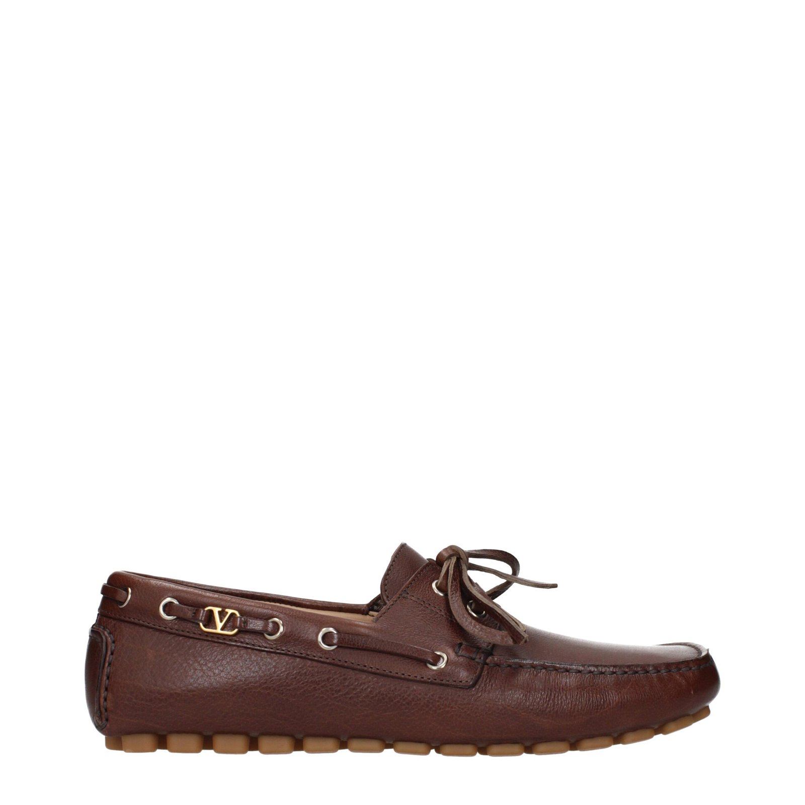 8973133-1.jpeg Valentino Garavani Brown Leather Slip-On Loafers - Image 1