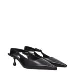 Jimmy Choo Black Leather Flat Sandals - Image 2