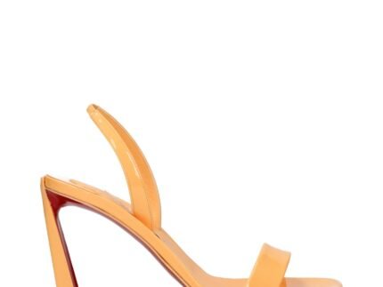 Christian Louboutin Orange Leather Stiletto Heel Sandals