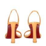 Christian Louboutin Orange Leather Stiletto Heel Sandals - Image 5