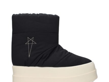 Rick Owens Black Fabric Ankle Boots