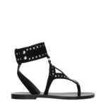 Isabel Marant Black Leather Flip-Flop Sandals