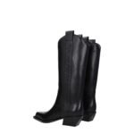Off-White Black Leather High Heel Boots - Image 4