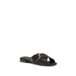 Prada Black Calf Leather Bos Taurus Flat Sandals - Image 2