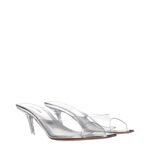 Amina Muaddi Transparent Pvc Stiletto Heel Sandals - Image 2