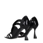 Balmain Black Leather Stiletto Heel Sandals - Image 4
