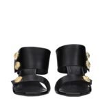 Balmain Black Leather Stiletto Heel Sandals - Image 3
