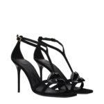 Balmain Black Leather Stiletto Heel Sandals - Image 2