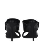 Balmain Black Leather Stiletto Heel Sandals - Image 5