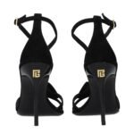 Balmain Black Leather Stiletto Heel Sandals - Image 5