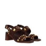 Valentino Garavani Brown Leather Strap-On Sandals - Image 2