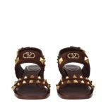 Valentino Garavani Brown Leather Strap-On Sandals - Image 3